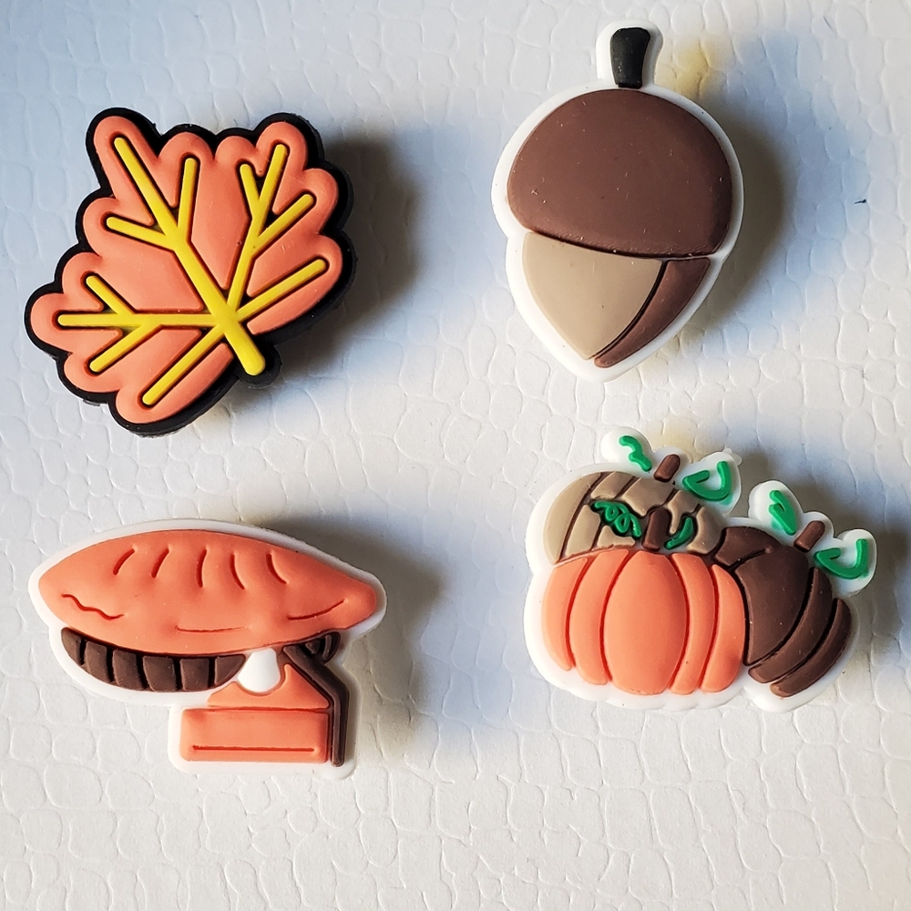 Set of 4 Fall Pumpkin Crocs Shoe Charms
